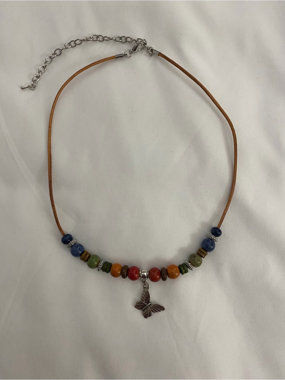 Unique Handmade Boho Butterfly Leather Cord Necklace